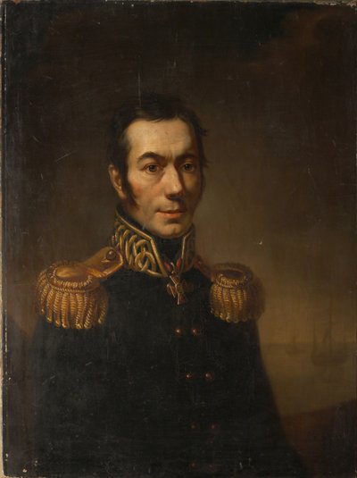 作家Platon Yakovlevich Gamaleya的肖像，1766-1817，1821年 作者 雅各布·扎莱斯基