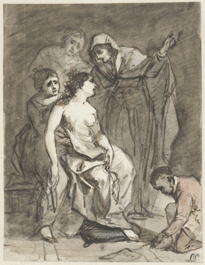 忏悔的抹大拉的素描（？） 作者 卡洛·马拉塔（Carlo Maratta）