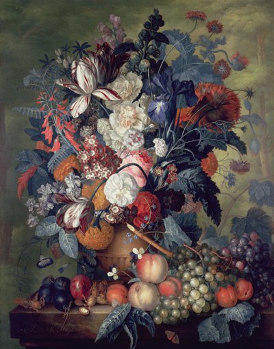 一个花瓶与水果 作者 Jacob van Huysum