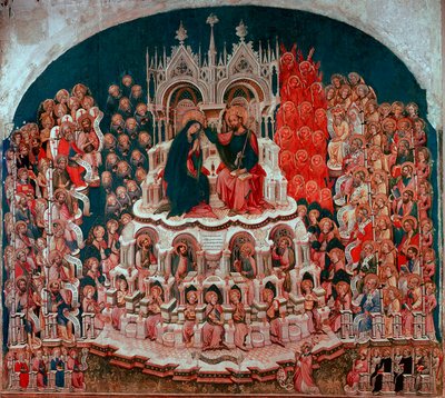 Jacobello del Fiore（1370-1439）的木板画《天堂里的圣母加冕》。15世纪威尼斯艺术学院画廊 作者 Jacobello del Fiore