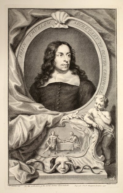 John Thurlow的肖像，插图来自“英国杰出人物的头”，酒吧。来自1742年伦敦的Knapton 作者 雅各布斯·霍布拉肯