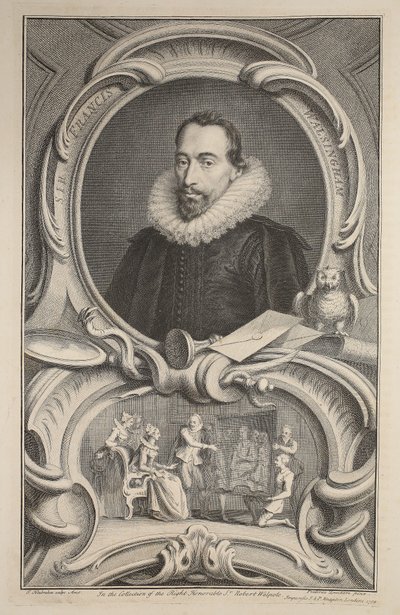Francis Walsingham爵士的肖像，来自“英国杰出人士团长”的插图，酒吧。来自1742年伦敦的Knapton 作者 雅各布斯·霍布拉肯
