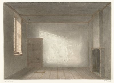 科内利斯-德-威特在监狱中的房间 1844 年，海牙 Gevangenpoort 作者 雅各布斯·卢多维科斯短号