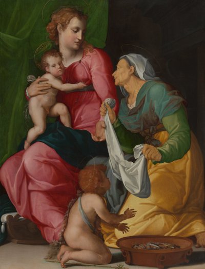 圣母子与圣徒伊丽莎白和施洗约翰 作者 Jacopino del Conte