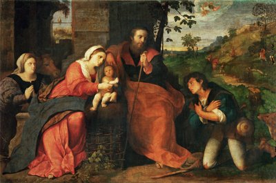 牧羊人的崇拜》与女性捐赠者... 作者 哈科波（c.1480-1528）帕尔玛