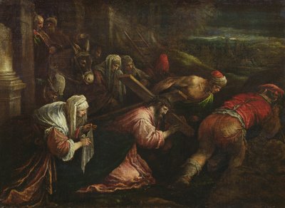 基督背着十字架，1570-80 作者 哈科波·巴萨诺（Jacopo Bassano）