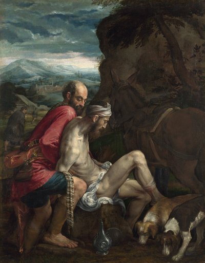 好撒玛利亚人，1550-70 作者 哈科波·巴萨诺（Jacopo Bassano）