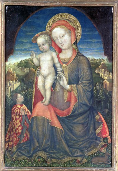 Leonello d&39;Este崇拜的谦卑圣母（1407-50） 作者 雅各布·贝里尼（Jacopo Bellini）