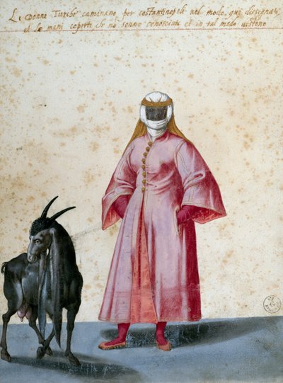 Jacopo Ligozzi（1547-1627）画的山羊土耳其女人 作者 雅各布·利戈齐（Jacopo Ligozzi）