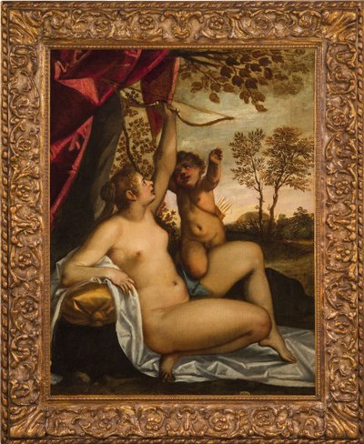 金星解除丘比特的武装。 作者 Jacopo Palma il Giovane the Younger