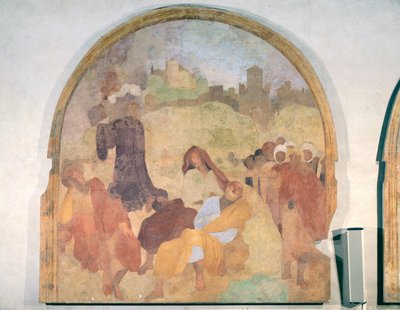 基督在花园里，lunette来自激情的壁画周期，1523-6 作者 雅各布·蓬托尔莫