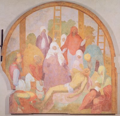 沉积，lunette来自Passion的壁画周期，1523-6 作者 雅各布·蓬托尔莫