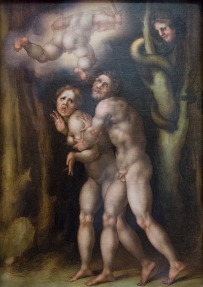 亚当和夏娃被逐出地上乐园 作者 Jacopo Pontormo