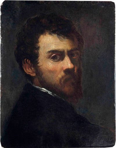"年轻人的自画像"（Jacopo Tintoretto dit le Tintoret (1518-1594)的画作 - 1548 - 木板油画 Dim 45,7x36,8 cm 维多利亚和阿尔伯特博物馆 作者 雅各布·罗布斯提·丁托列托