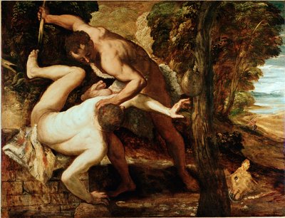 该隐杀了亚伯 Jacopo Robusti dit il Tintoretto (1518-1594) (1518-1594) 1550-1553 Sun. 149x196 cm 威尼斯学院画廊 作者 雅各布·罗布斯提·丁托列托