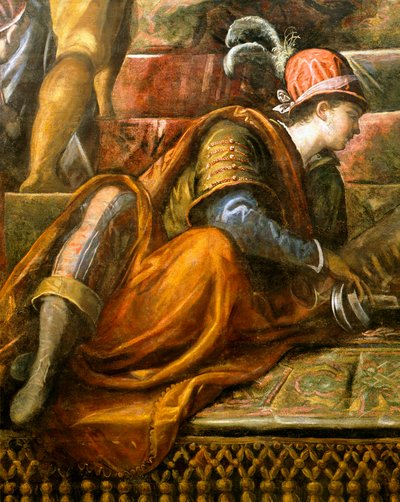 总督Niccolo da Ponte接受威尼斯的橄榄枝，由Jacopo Robusti（即丁托列托）创作（1518-1594年），细节，Sala del Maggior Consiglio（大议会厅），威尼斯公爵宫。 作者 雅各布·罗布斯提·丁托列托