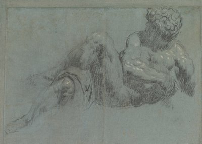 Michelangelos Giorno，1550-55之后的研究（粉笔在纸上） 作者 雅各布·罗布斯提·丁托列托