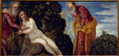 Suzanne and the Elders 绘画，Jacopo Robusti dit le Tintoret ou Il Tintoretto (1518-1594) 16 世纪 Sun.0.58x1.16 m 马德里，Musee du Prado 作者 雅各布·罗布斯提·丁托列托
