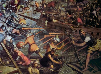 The capture of Constantinople in 1204 (Episode of the 4th crusade (Detail) Painting by Jacopo Robusti (Tintoretto) (1518-1594). 作者 雅各布·罗布斯提·丁托列托