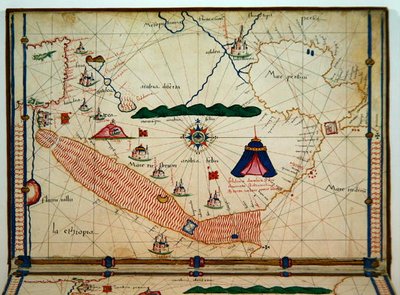 Ital女士550.0.3.15 fol.5v来自Carte Geografiche的红海地图 作者 雅各布·鲁索（Jacopo Russo）