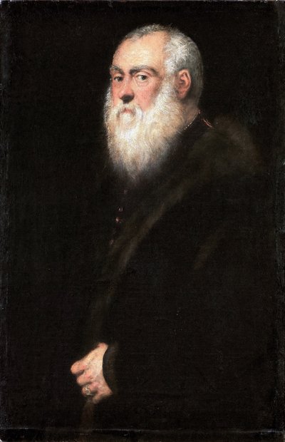 德文：Bildnis eines weißbärtigen Mannes 国王西吉斯蒙德二世-奥古斯都（1520-1572 年）肖像 作者 雅各布·丁托列托