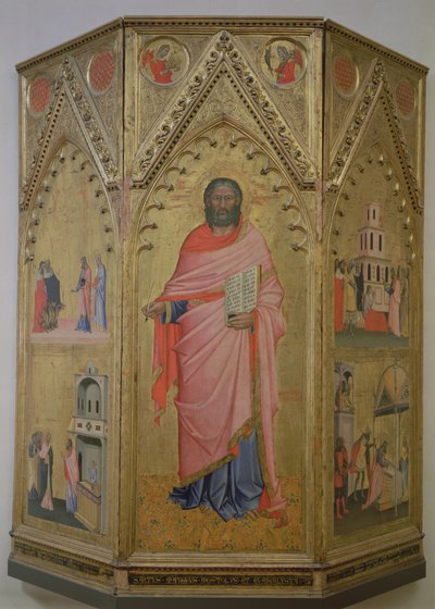 St Matthew和他生活中的场景（面板上的蛋彩画） 作者 雅各布·迪西奥内
