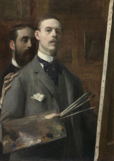 与拉斐尔-德奥乔亚的自画像 作者 Jacques Emile Blanche