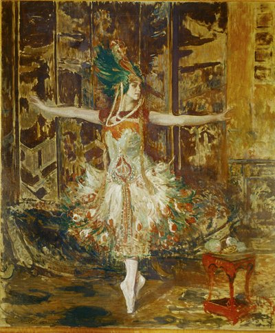 Tamara Karsavina 在伊戈尔-斯特拉文斯基的芭蕾舞剧《火鸟》中翩翩起舞 ... 作者 雅克·埃米尔·布兰奇