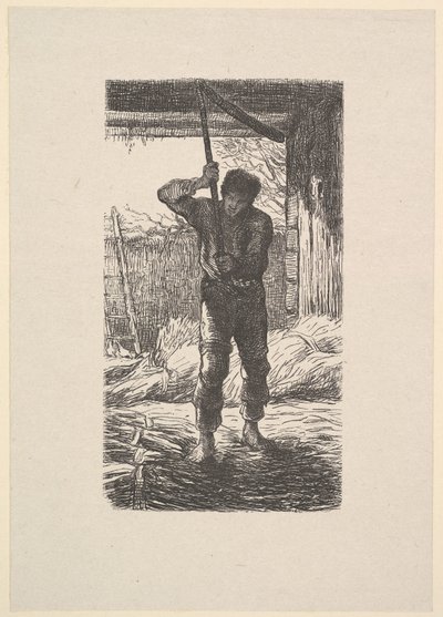 打麦子的人，1853年。 作者 雅克·阿德里安·拉维耶