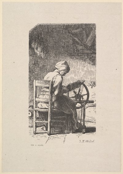 The Spinner, 1853. 作者 雅克·阿德里安·拉维耶