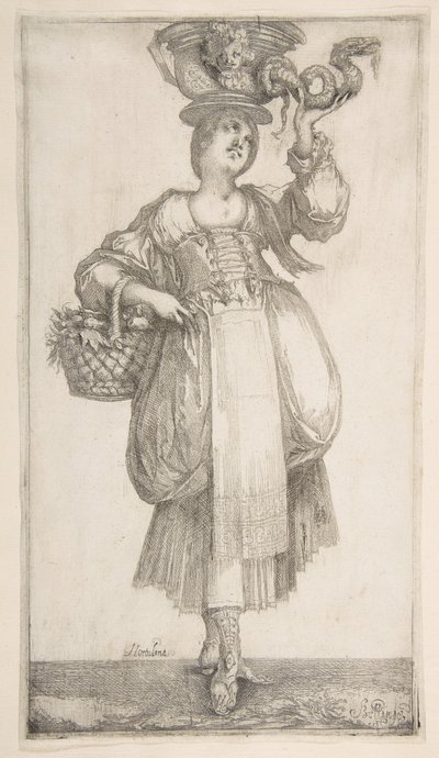 Hortulana，来自Hortulanae系列，1611年。 作者 雅克·贝兰芝