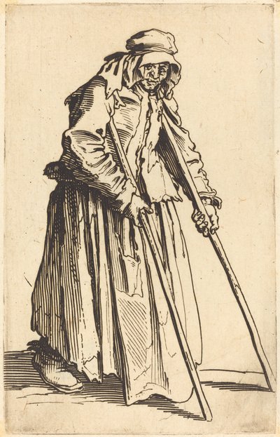 拄拐杖的女乞丐 作者 Jacques Callot