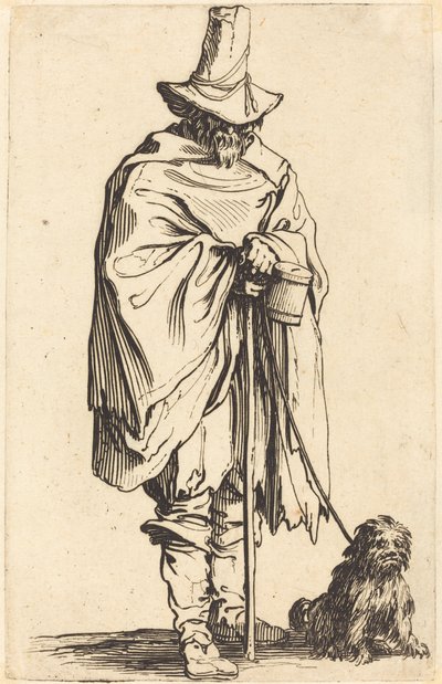 带狗的乞丐，约1622年。 作者 Jacques Callot