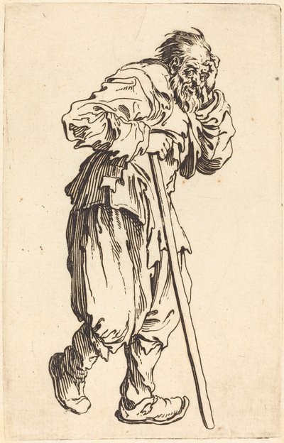 拿着棍子的乞丐 作者 Jacques Callot