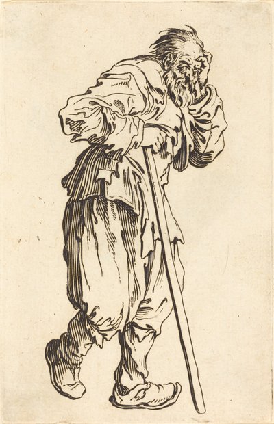 拿着棍子的乞丐，约1622年。 作者 Jacques Callot