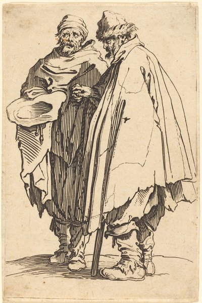盲人乞丐和同伴，约1622年。 作者 Jacques Callot