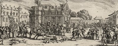 修复修道院，1633年（在纸上蚀刻） 作者 雅克·卡洛