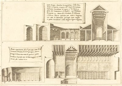 包括圣马槽在内的教堂的立面，1619年。 作者 雅克·卡洛