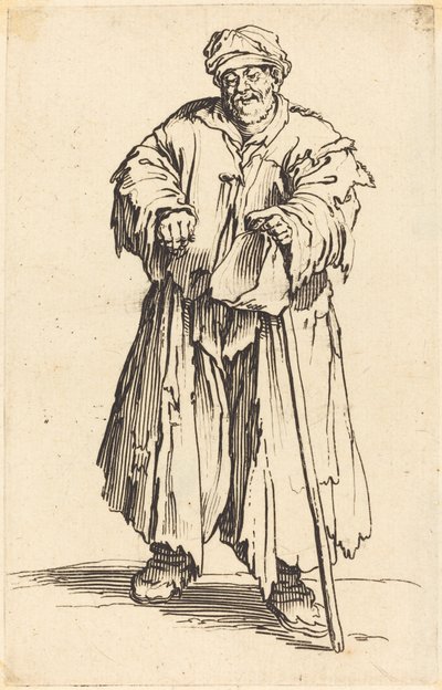 胖胖的乞丐，目光呆滞，约1622年。 作者 Jacques Callot