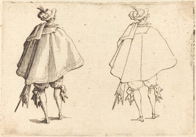 穿着大衣的绅士，从后面看，约1617年。 作者 雅克·卡洛