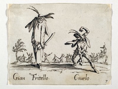 Gian Fritello 和 Ciurlo，《艺术喜剧》中的人物... 作者 雅克·卡洛