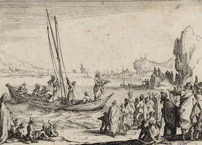 耶稣在海边讲道，1635年 作者 雅克·卡洛