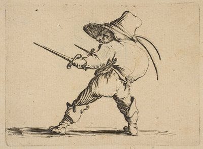 Le Dueliste aLÉpéeet au Poignard拥有剑和达格的剑的决斗者，来自Varie ... 1616-22。 作者 雅克·卡洛