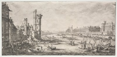 巴黎的两个美景：卢浮宫景观，1628年至1630年。 作者 雅克·卡洛