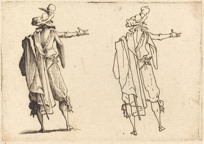 从后面看男子伸展右臂 作者 雅克·卡洛