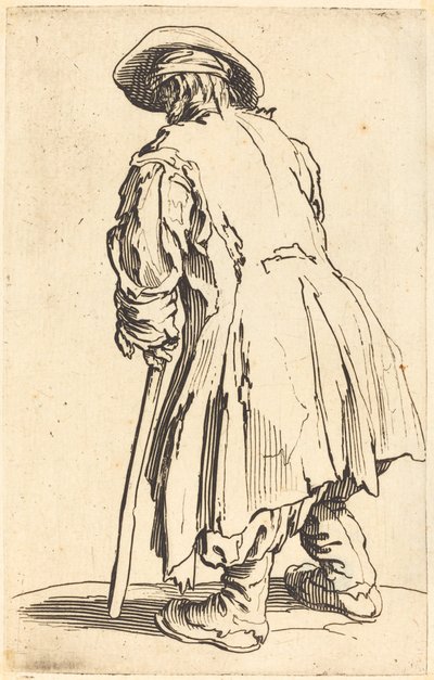 拄着拐杖的老乞丐 作者 Jacques Callot