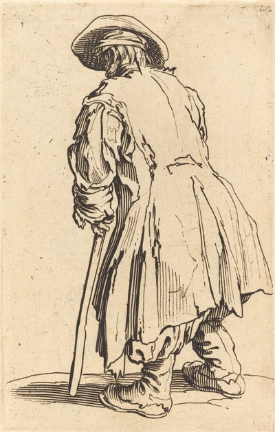 有一个拐杖的老叫化子，c.1622 作者 雅克·卡洛