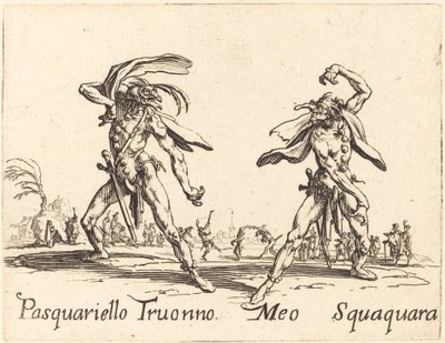帕斯卡列罗-特鲁昂诺和梅奥-斯夸夸拉，约1622年。 作者 Jacques Callot