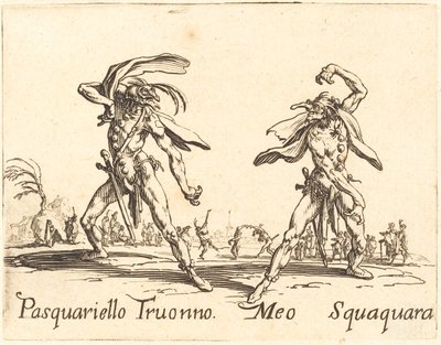 帕斯卡列罗-特鲁昂诺和梅奥-斯夸夸拉，约1622年。 作者 Jacques Callot