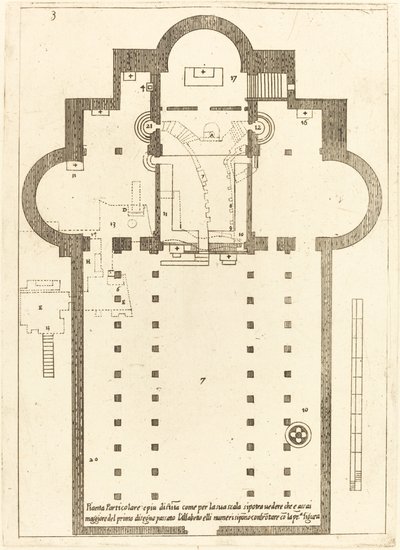 圣马槽教堂的平面图，1619年。 作者 雅克·卡洛